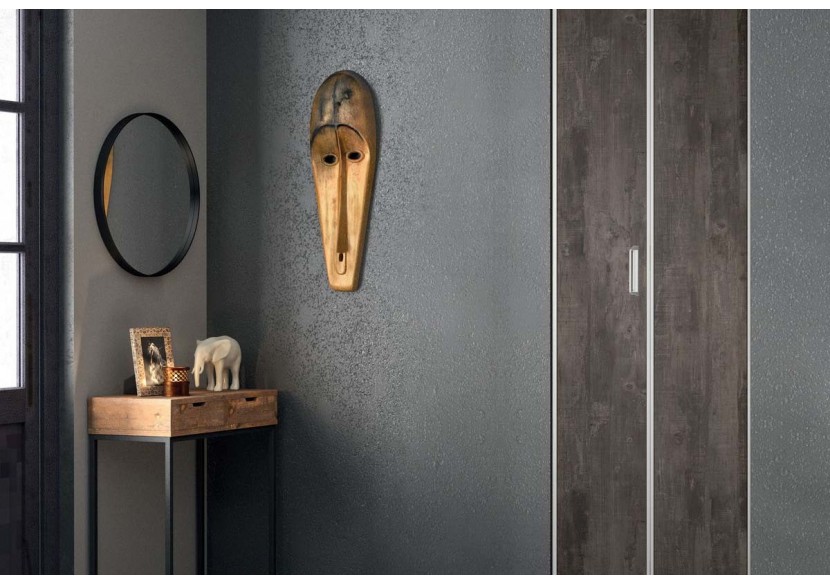 Façade de placard pliante 1 portes Sao Tomé mélaminé bois - Kazed : Confort'Mat