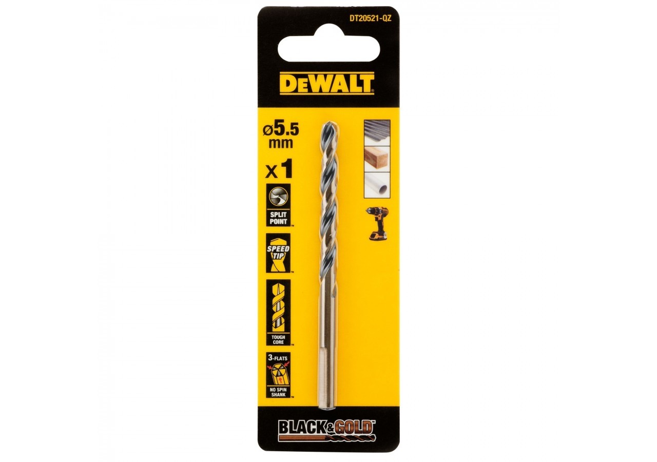 Foret Black&Gold HSS-G 5.5x57x93mm - DT20521-QZ - Dewalt