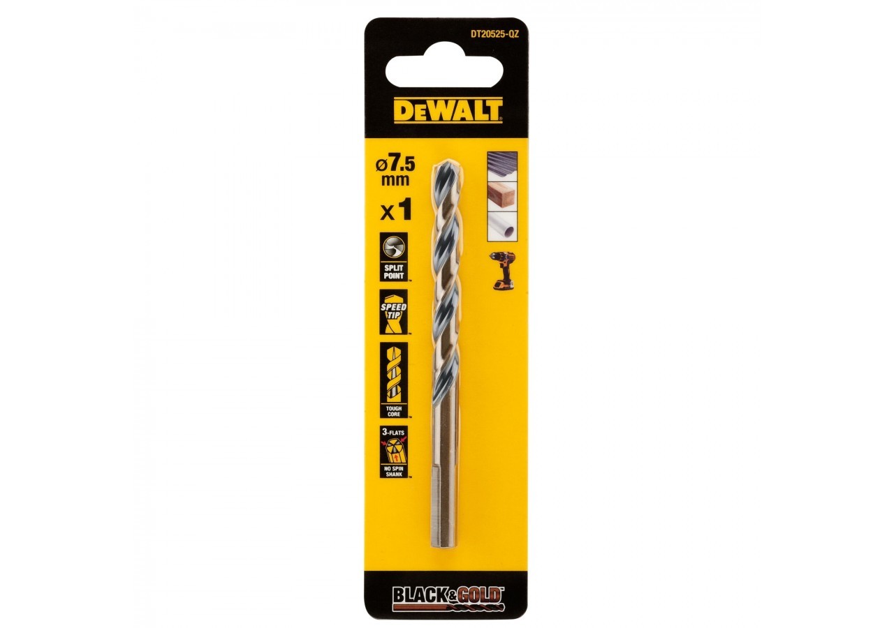 Foret Black&Gold Hss-G 7.5X69X109mm - DT20525-QZ - Dewalt