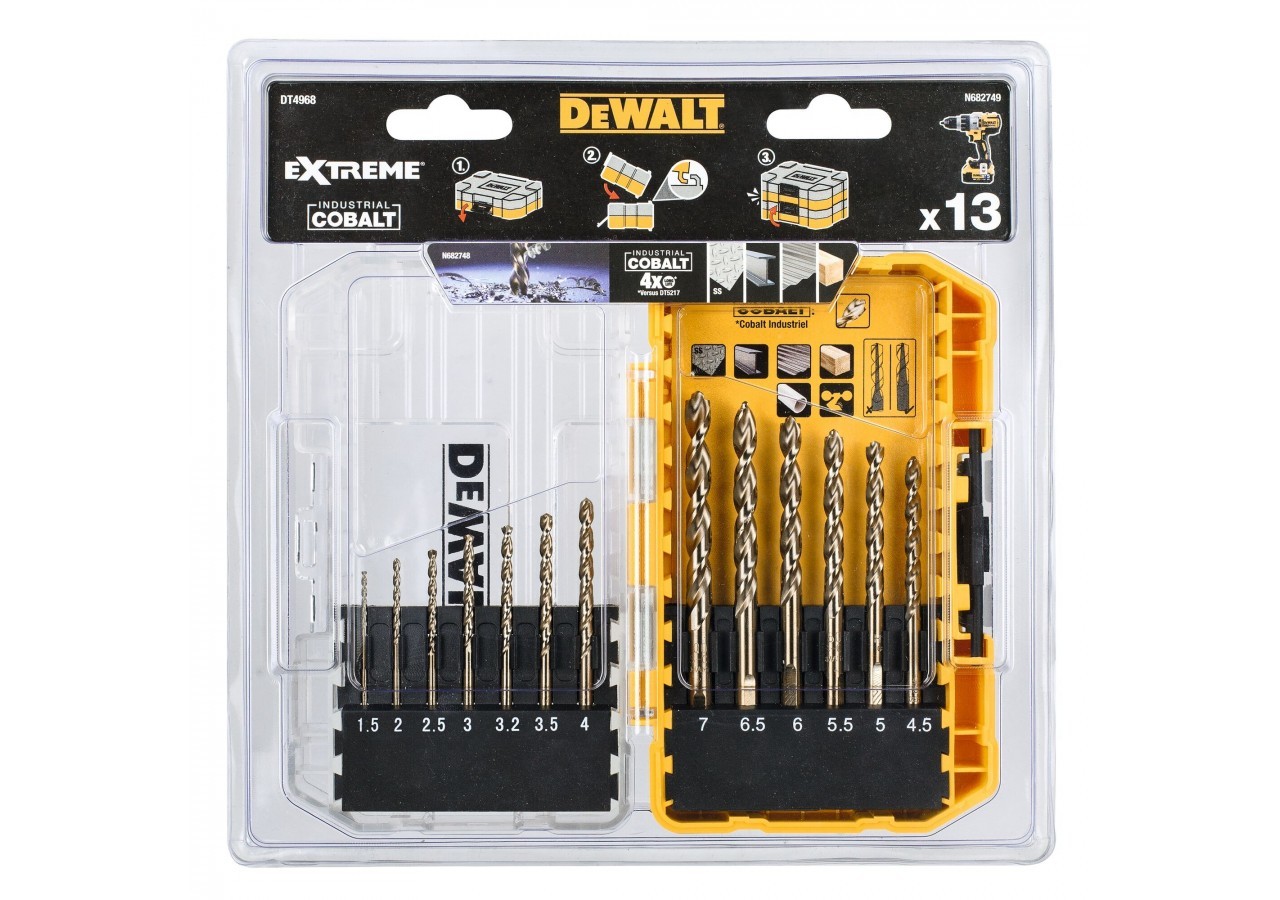 Coffret plastique de 13 forets métal Extreme Cobalt HSS-CO - DT4968-QZ - Dewalt