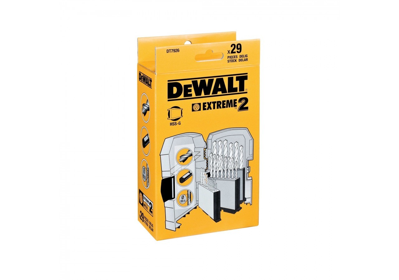 Coffret plastique de 29 forets métal HSS-G Extreme - DT7926-XJ - Dewalt
