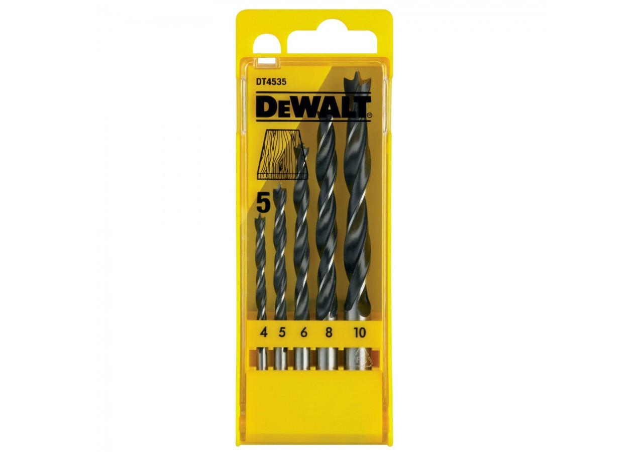 Coffret plastique de 5 mèches à bois 3 Pointes - DT4535-QZ - Dewalt