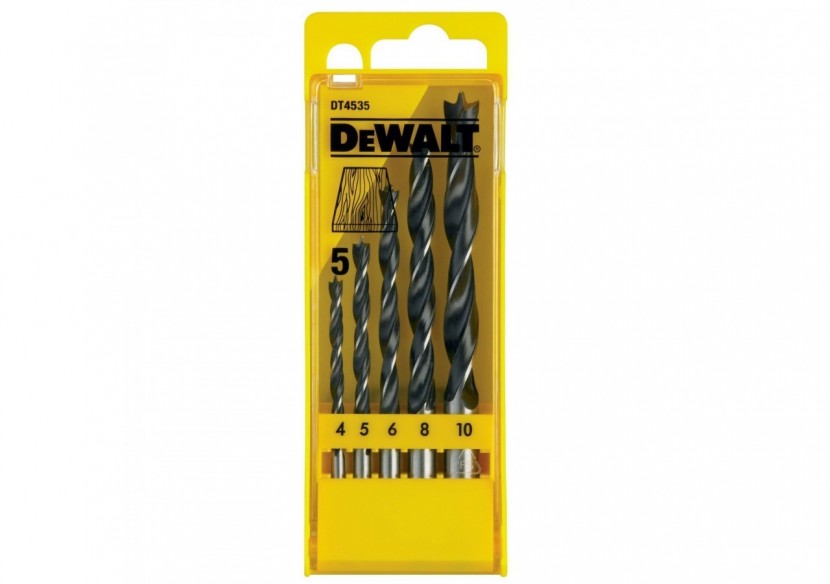 Coffret plastique de 5 mèches à bois 3 Pointes - DT4535-QZ - Dewalt