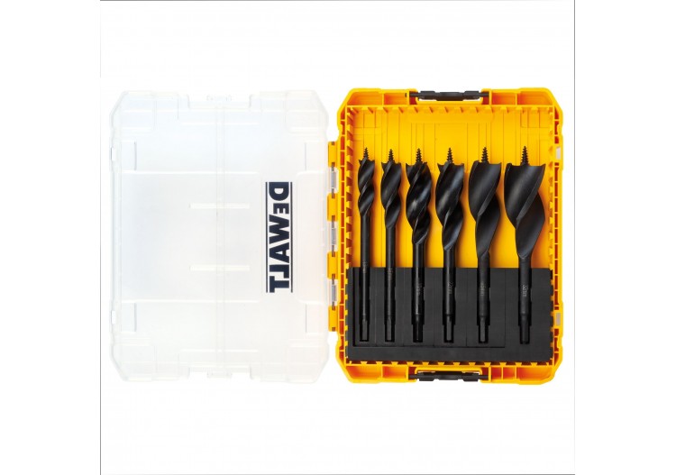 Coffret Toughcase De 6 Mèches À Bois 3 Pointes Extreme Diamètres : 13, 16, 20, 22, 25, 32mm - DT90238-QZ - Dewalt