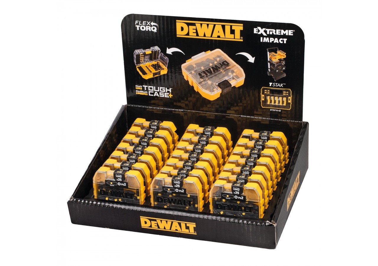 25 embouts de vissage Impact Torsion Ph2 en boite Tic Tac - DT70555T-QZ - Dewalt