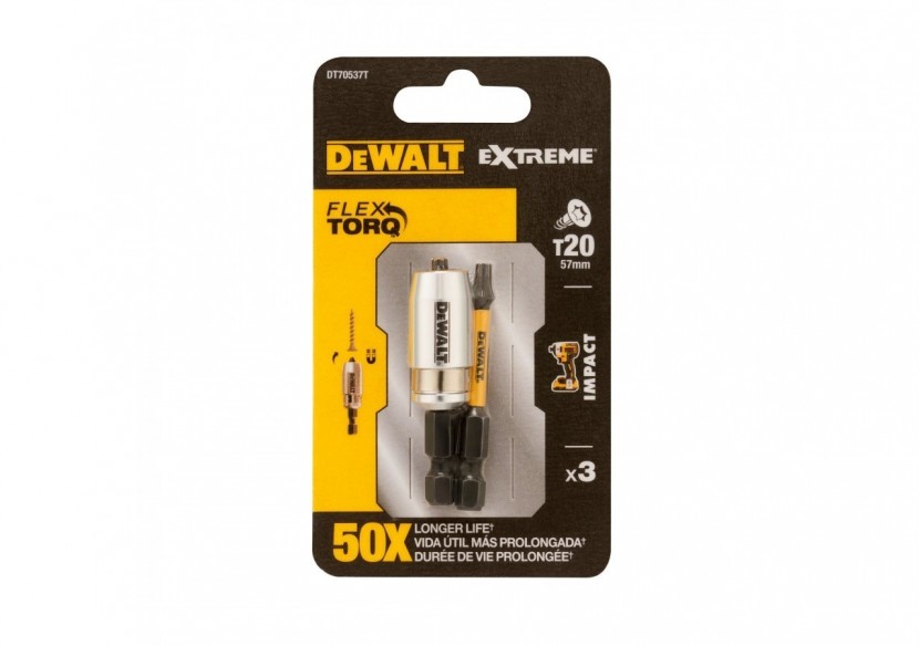 Bague avec 2 embouts Impact Torsion T20 50mm - DT70537T-QZ - Dewalt Bague avec 2 embouts Impact Torsion T20 50mm - DT70537T-QZ - Dewalt