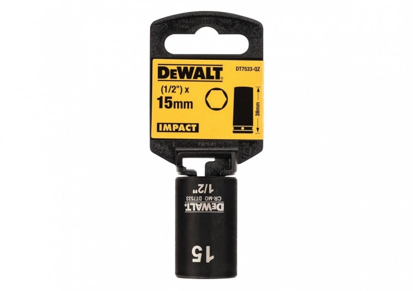 Douilles Impact Diamètre 15 mm 1/2" - DT7533-QZ - Dewalt Douilles Impact Diamètre 15 mm 1/2" - DT7533-QZ - Dewalt