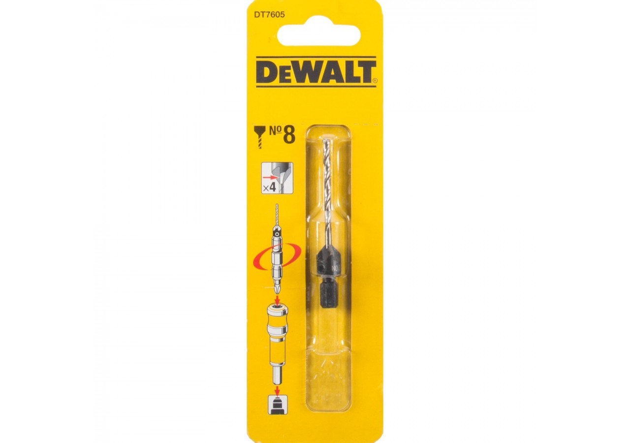 Mèche N°8 Et Fraise À Chanfreiner 4 Taillants - DT7605-XJ - Dewalt
