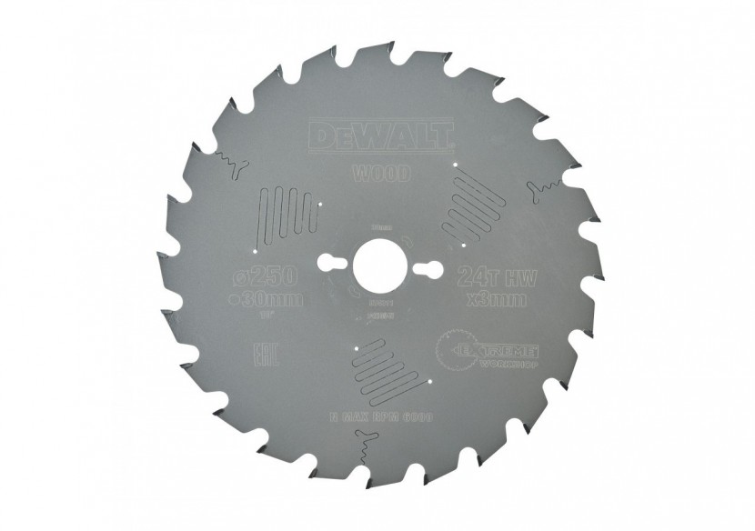 Lame de scie circulaire stationnaire Extreme Workshop 250x30mm, 24 dents - DT4311-QZ - Dewalt