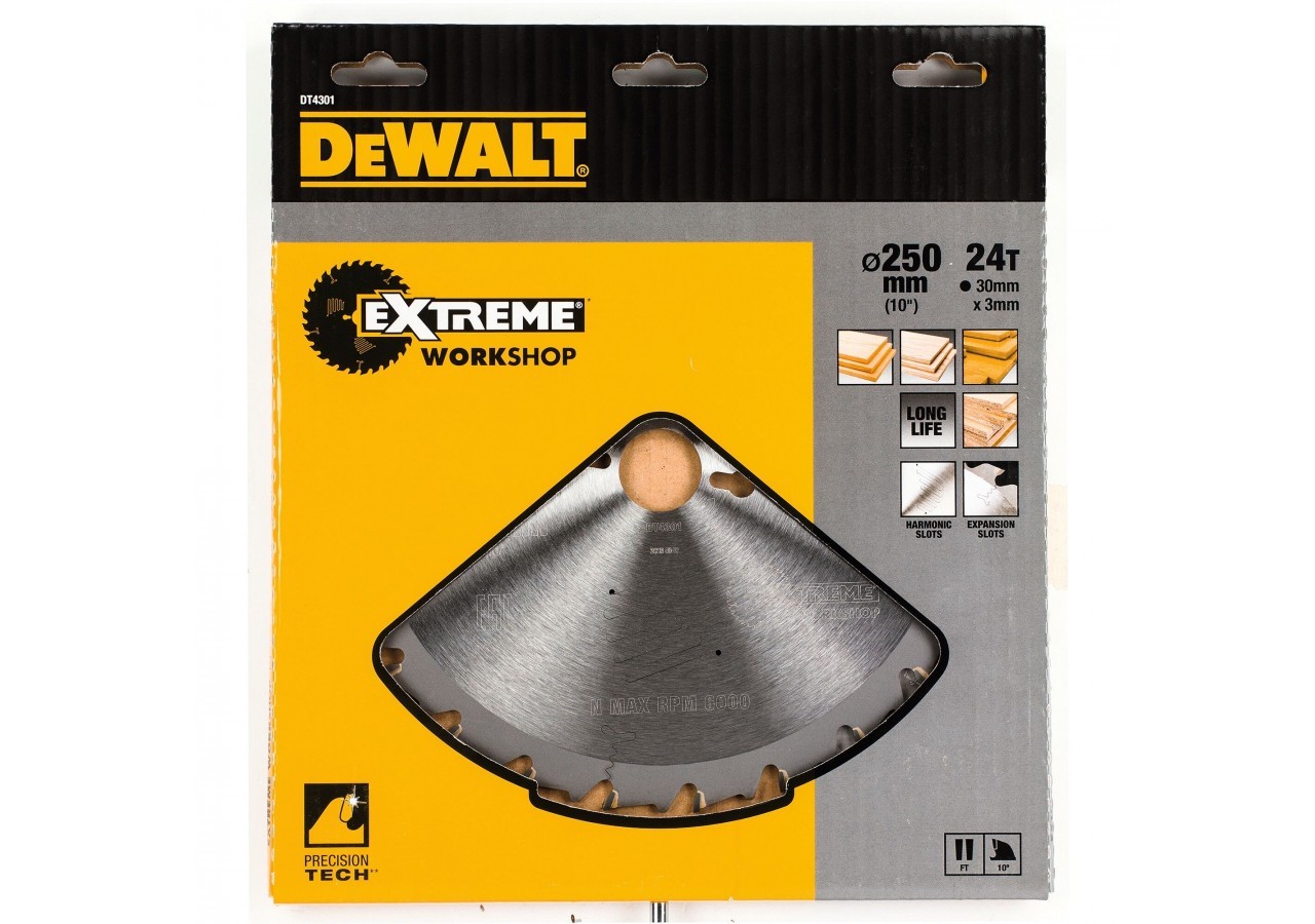 Lame de scie radiale 250x30,4mm, 24 dents - DT4301-QZ - Dewalt