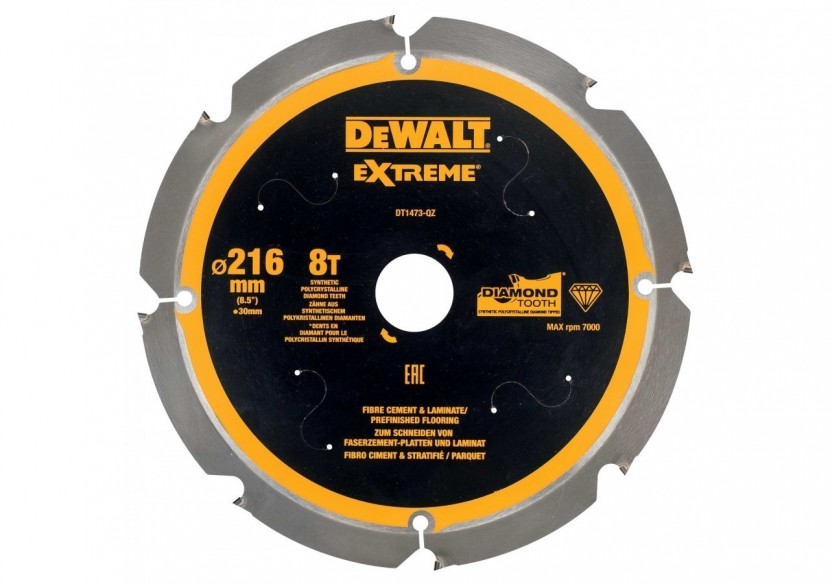 Lame de scie circulaire denture diamant, 216x30mm, 8 dents - DT1473-QZ - Dewalt Lame de scie circulaire denture diamant, 216x30mm, 8 dents - DT1473-QZ - Dewalt