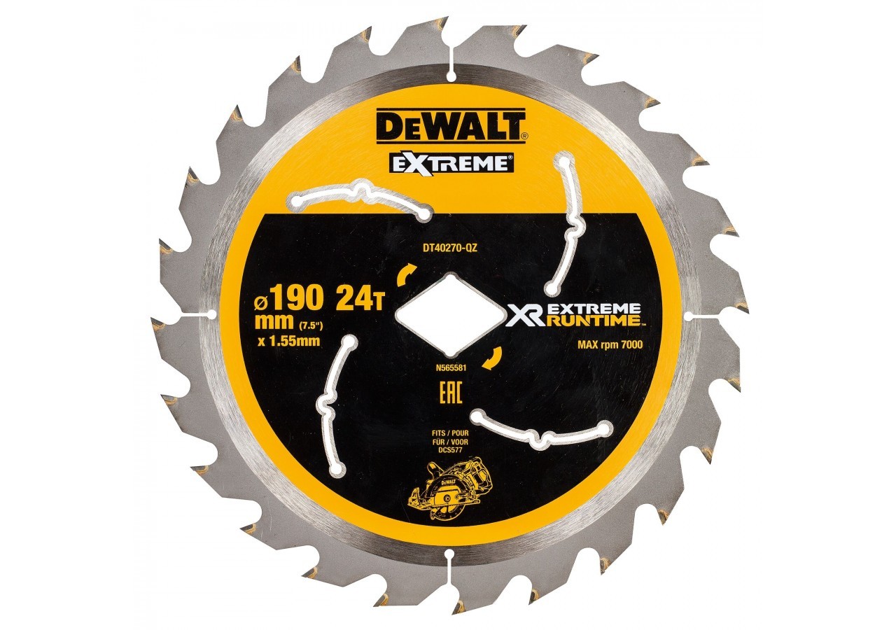 Lame de scie circulaire portative 190 mm XR EXTREME RUNTIME™ - DT40270-QZ - Dewalt