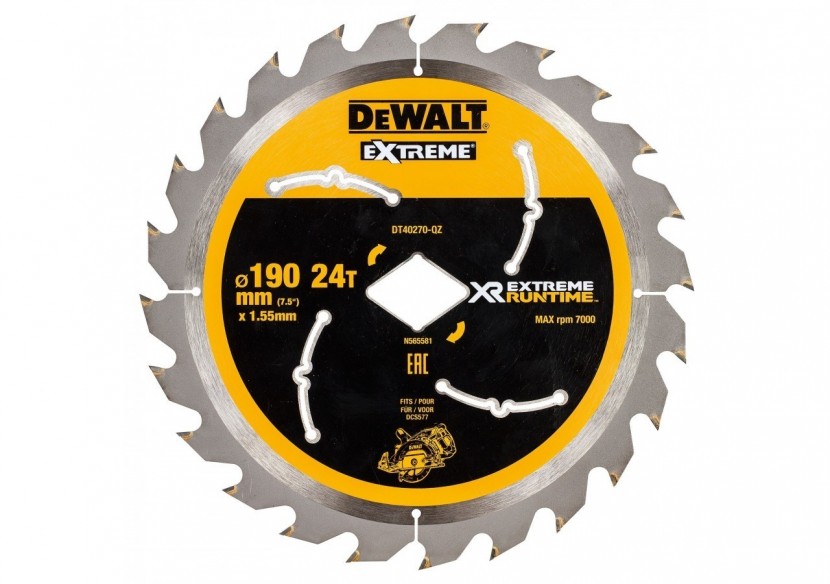 Lame de scie circulaire portative 190 mm XR EXTREME RUNTIME™ - DT40270-QZ - Dewalt Lame de scie circulaire portative 190 mm XR EXTREME RUNTIME™ - DT40270-QZ - Dewalt