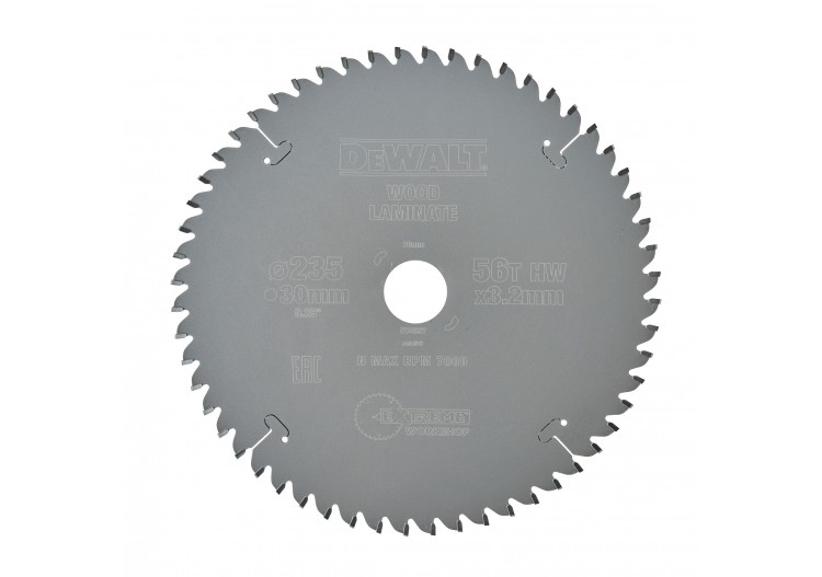 Lame de scie circulaire portative Extreme Workshop, 235x30mm, 56 dents - DT4097-QZ - Dewalt