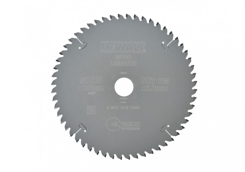Lame de scie circulaire portative Extreme Workshop, 235x30mm, 56 dents - DT4097-QZ - Dewalt Lame de scie circulaire portative Extreme Workshop, 235x30mm, 56 dents - DT4097-QZ - Dewalt