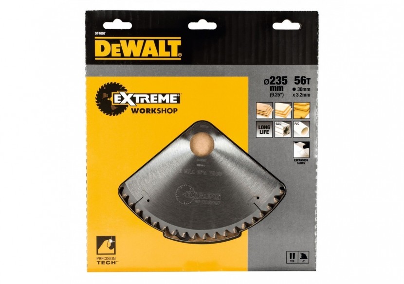 Lame de scie circulaire portative Extreme Workshop, 235x30mm, 56 dents - DT4097-QZ - Dewalt Lame de scie circulaire portative Extreme Workshop, 235x30mm, 56 dents - DT4097-QZ - Dewalt