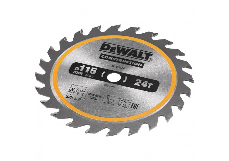 Construction Circ Saw Blade Cordless - Framing 115mm 24T - DT20420-QZ - Dewalt