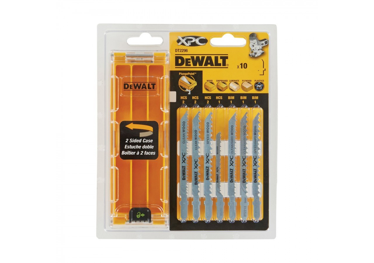 Coffret plastique de 10 lames XPC HCS BIM pour bois - DT2296-QZ - Dewalt