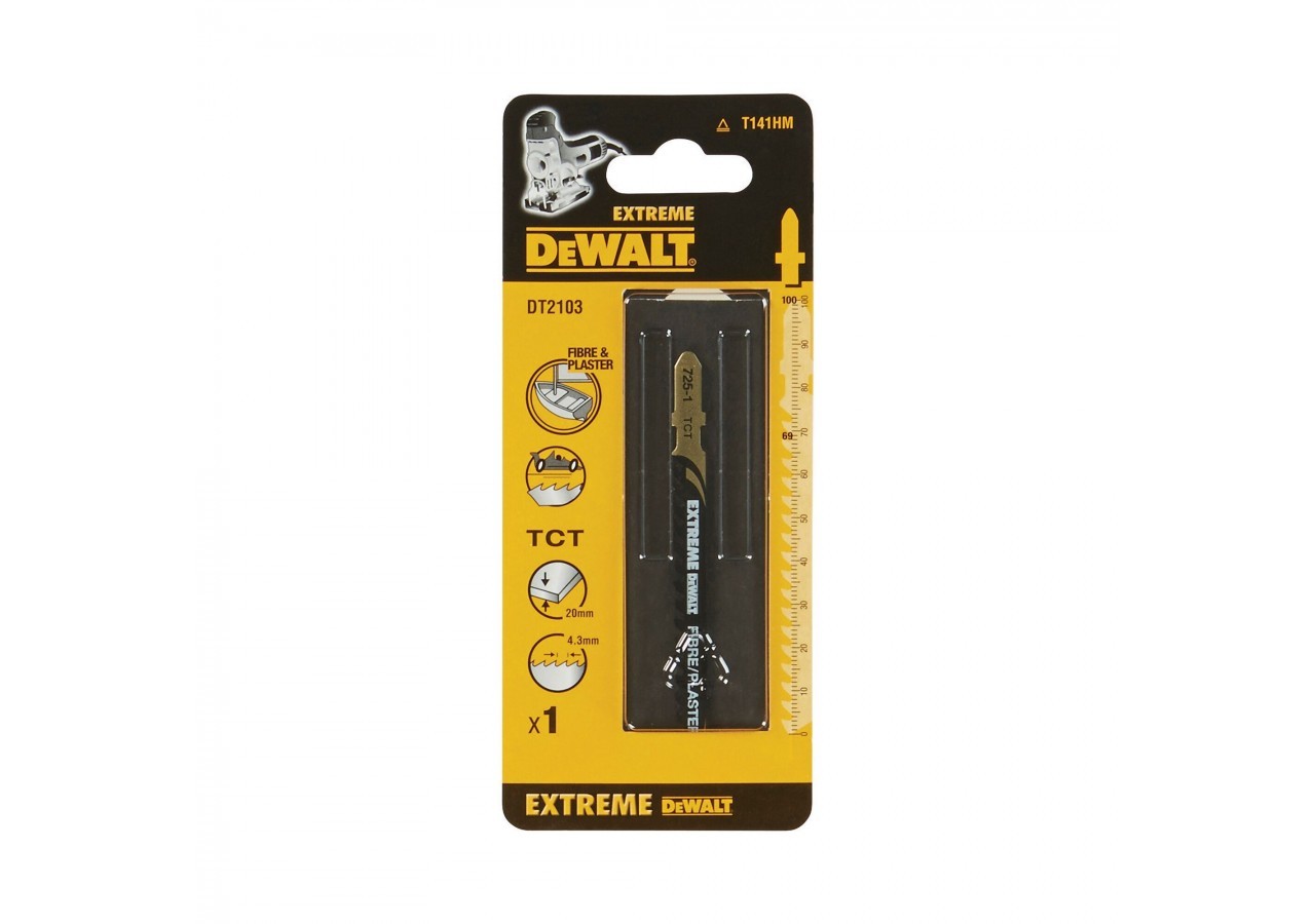 Lame Pour Scie Sauteuse Au Carbure De Tungstène Profondeur De Coupe inférieur à  20mm Attache En T - DT2103-QZ - Dewalt