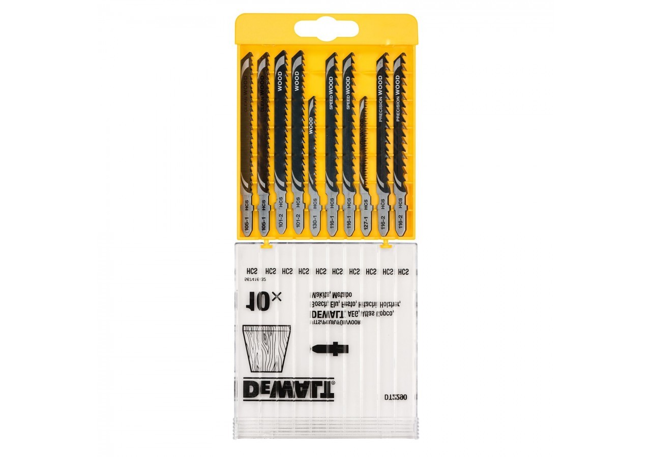 Coffret de 10 lames de scie sauteuse bois Attache en T - DT2290-QZ - Dewalt