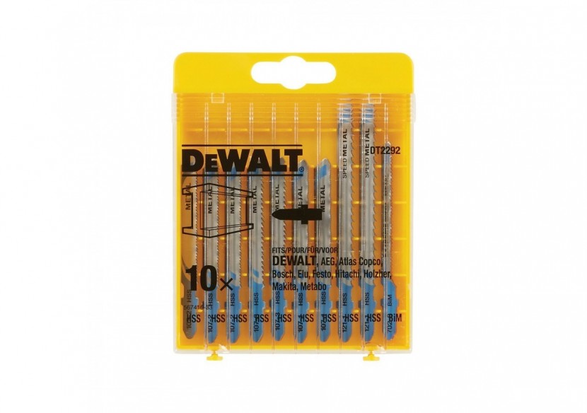 Coffret de 10 lames de scie sauteuse métal Attache en T - DT2292-QZ - Dewalt Coffret de 10 lames de scie sauteuse métal Attache en T - DT2292-QZ - Dewalt