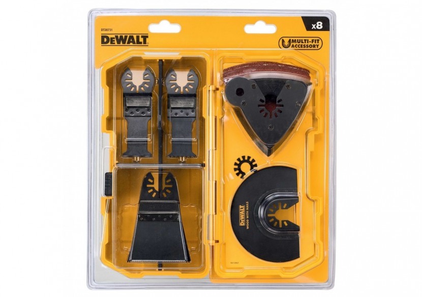 Coffret multicutter de 4 lames, 1 plateau de ponçage, 3 abrasifs, 1 adaptateur - DT20731-QZ - Dewalt Coffret multicutter de 4 lames, 1 plateau de ponçage, 3 abrasifs, 1 adaptateur - DT20731-QZ - Dewalt