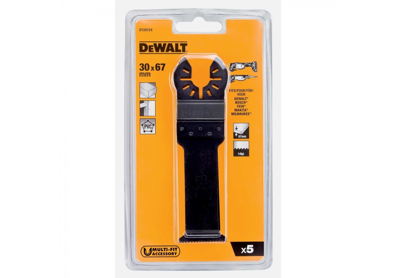 Jeu de 5 lames 30x67mm Bimpour multi-cutter - DT20724-QZ - Dewalt