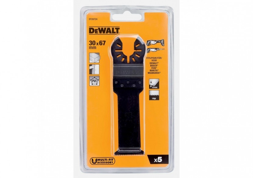 Jeu de 5 lames 30x67mm Bimpour multi-cutter - DT20724-QZ - Dewalt Jeu de 5 lames 30x67mm Bimpour multi-cutter - DT20724-QZ - Dewalt