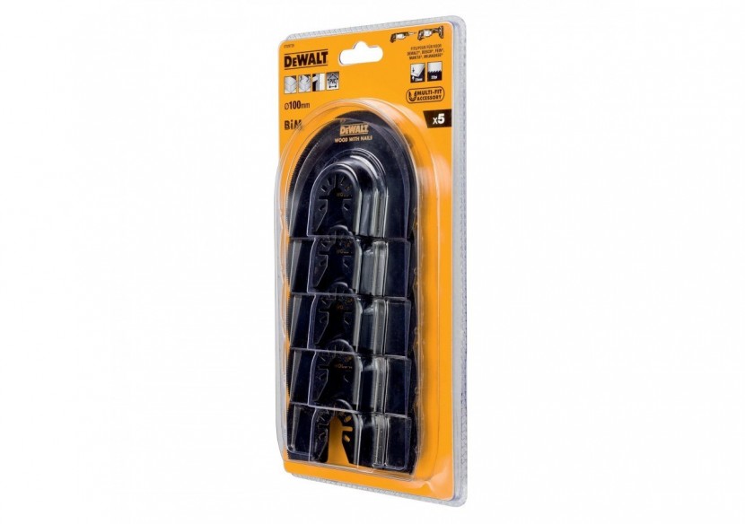 Jeu de 5 lames Ø100 mm Bim semi circulaire Moyeu déportépour multi-cutter - DT20729-QZ - Dewalt Jeu de 5 lames Ø100 mm Bim semi circulaire Moyeu déportépour multi-cutter - DT20729-QZ - Dewalt