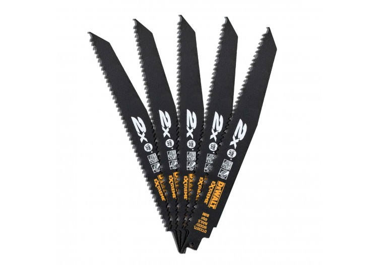 Lame de scie sabre BIM 2X Long Life pour la coupe du bois avec clous 228mm - DT2307L-QZ - Dewalt