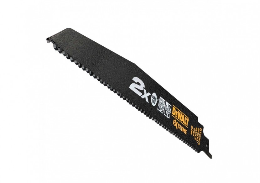 Lame de scie sabre BIM 2X Long Life pour la coupe du bois avec clous 228mm - DT2307L-QZ - Dewalt Lame de scie sabre BIM 2X Long Life pour la coupe du bois avec clous 228mm - DT2307L-QZ - Dewalt