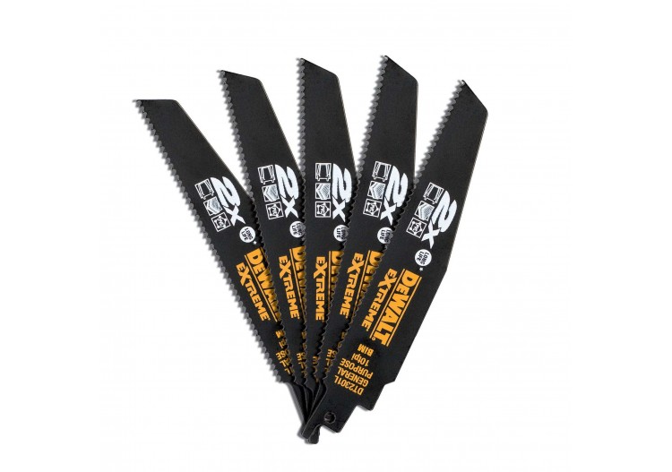 Lame de scie sabre BIM 2X Long Life pour la coupe du bois et métal 152mm - DT2301L-QZ - Dewalt