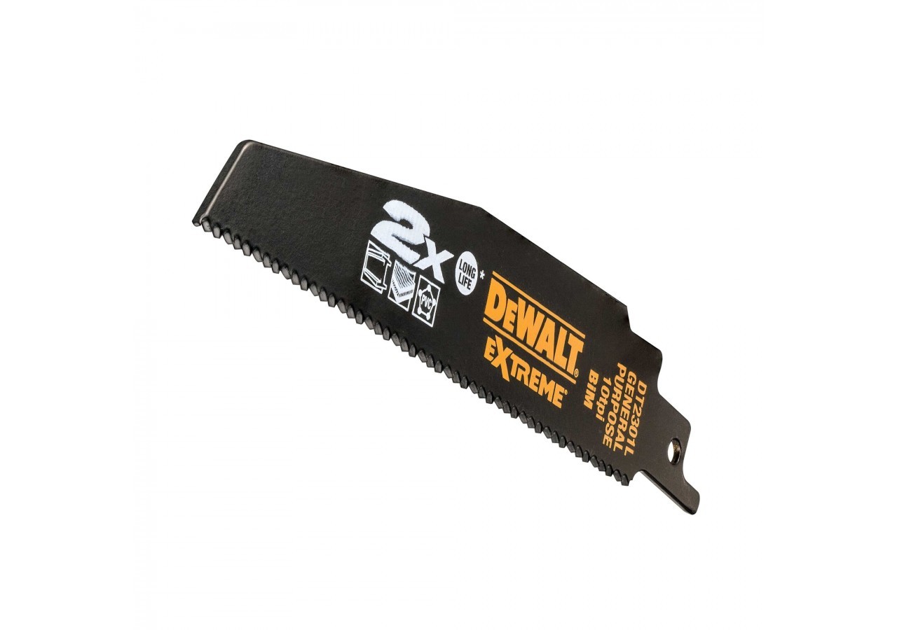 Lame de scie sabre BIM 2X Long Life pour la coupe du bois et métal 152mm - DT2301L-QZ - Dewalt