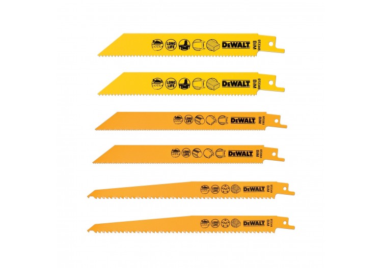 Coffret de 6 lames pour scie sabre - DT2444-QZ - Dewalt