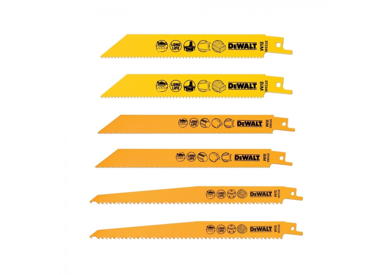 Coffret de 6 lames pour scie sabre - DT2444-QZ - Dewalt