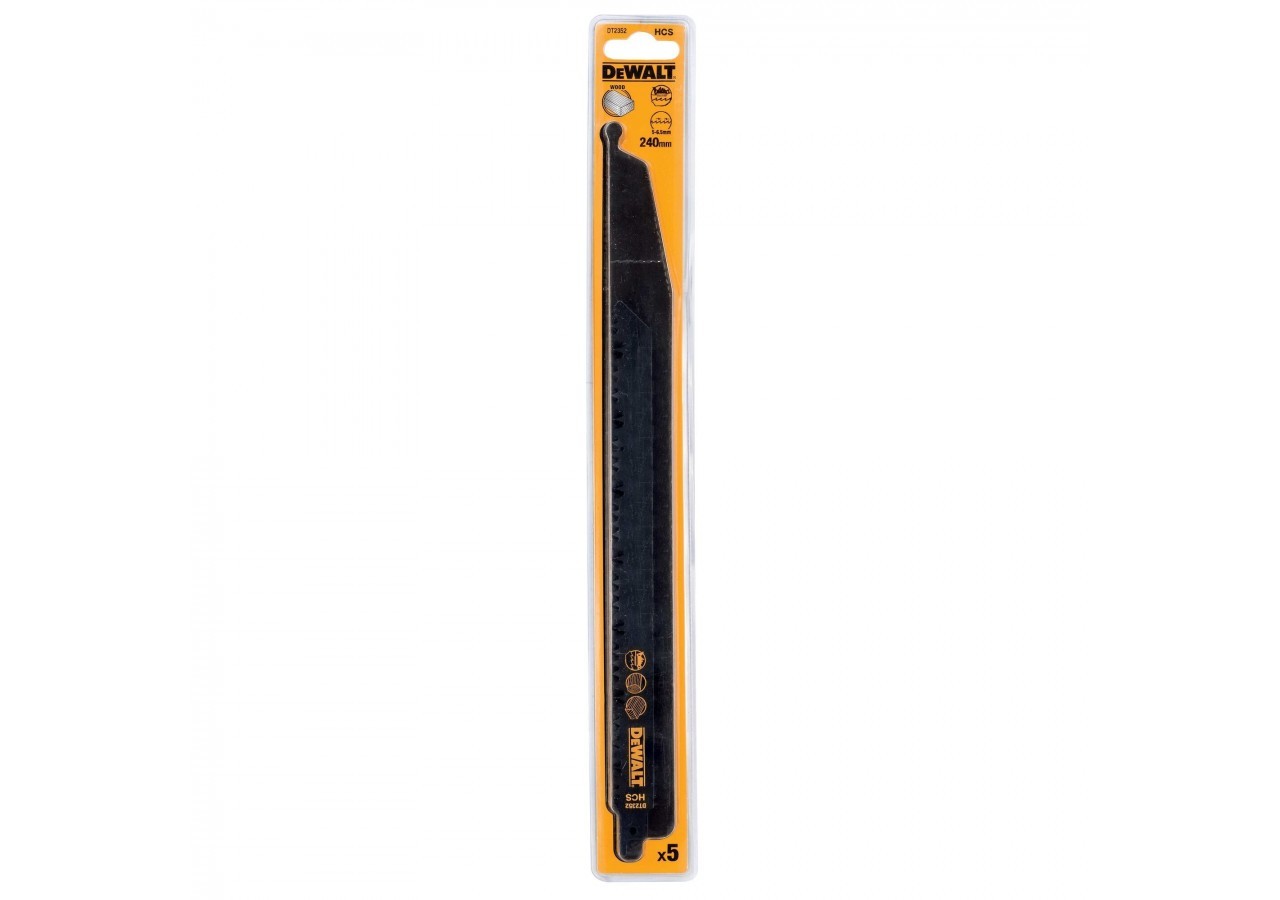 Lame de scie sabre HCS pour la coupe du bois 240mm - DT2352-QZ - Dewalt