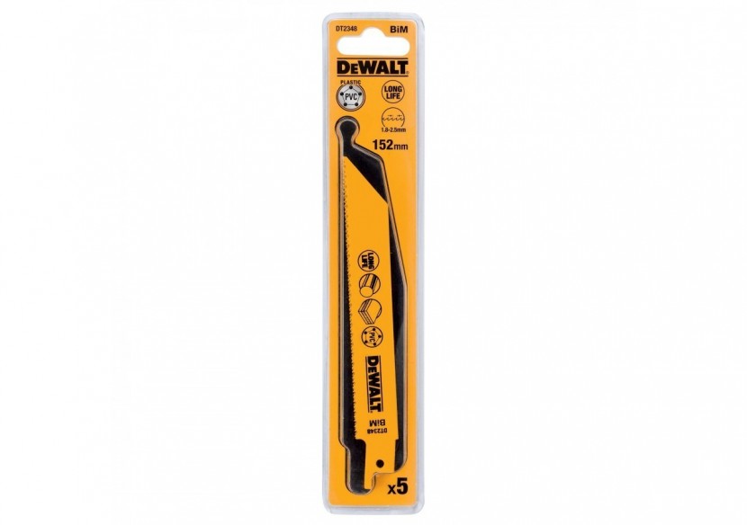 Lame De Scie Sabre Bim Pour La Coupe Du Bois Avec Métal 152mm Profondeur inférieur à 12mm - DT2348-QZ - Dewalt Lame De Scie Sabre Bim Pour La Coupe Du Bois Avec Métal 152mm Profondeur inférieur à 12mm - DT2348-QZ - Dewalt