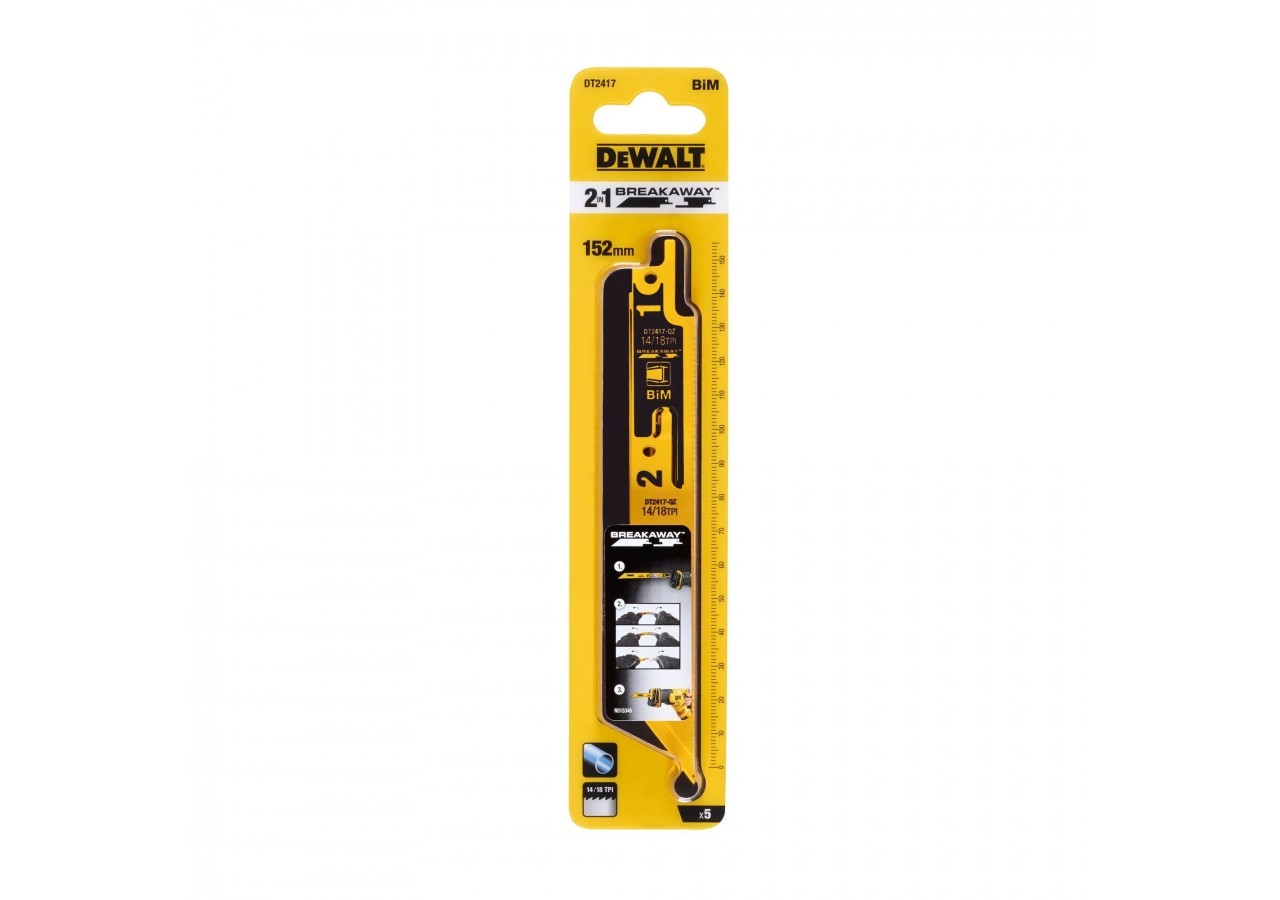Lame de scie sabre sécable BIM pour la coupe du métal 152mm - DT2417-QZ - Dewalt