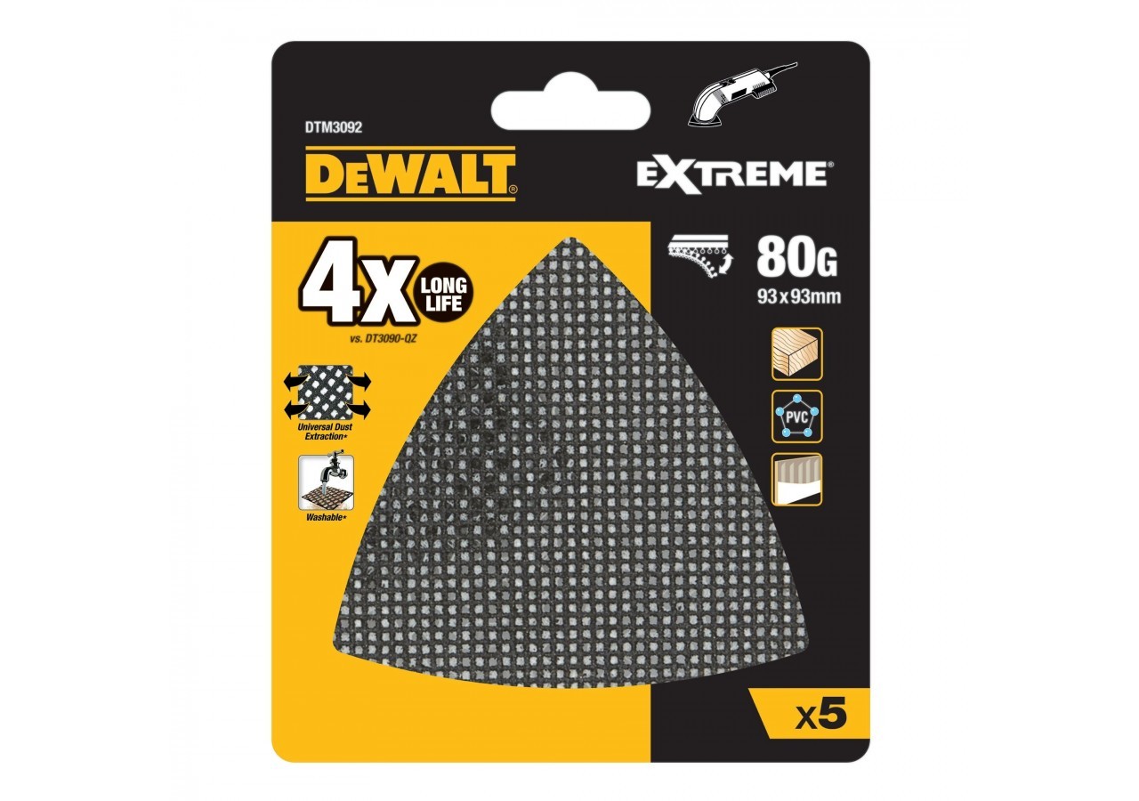 Abrasif velcro section maille 80 - durée de vie x4 pour multi-cutter - DTM3092-QZ - Dewalt