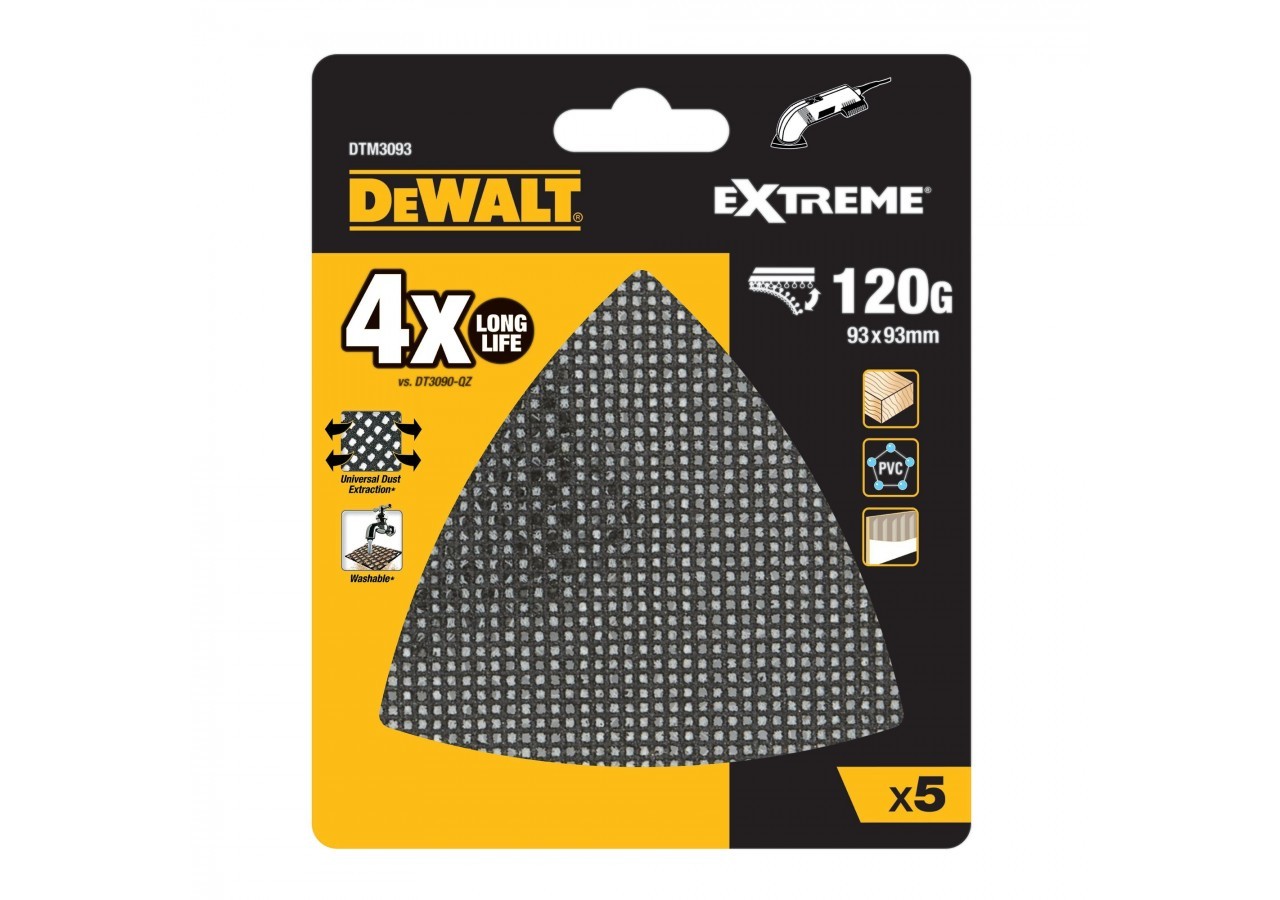 Abrasif velcro section maille 120 - durée de vie x4 pour multi-cutter - DTM3093-QZ - Dewalt
