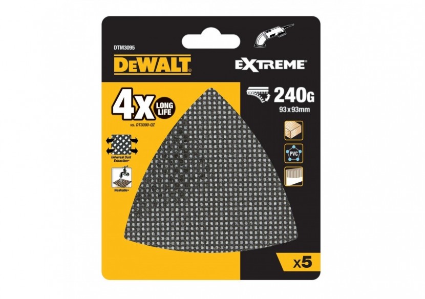 Abrasif velcro section maille 240 - durée de vie x4 pour multi-cutter - DTM3095-QZ - Dewalt Abrasif velcro section maille 240 - durée de vie x4 pour multi-cutter - DTM3095-QZ - Dewalt