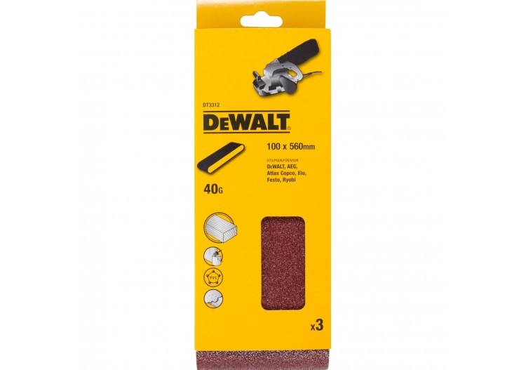 Abrasif pour ponceuses a bande - multi-usages pour bois / peinture / métal grain 40 100x560mm - DT3312-QZ - Dewalt 2