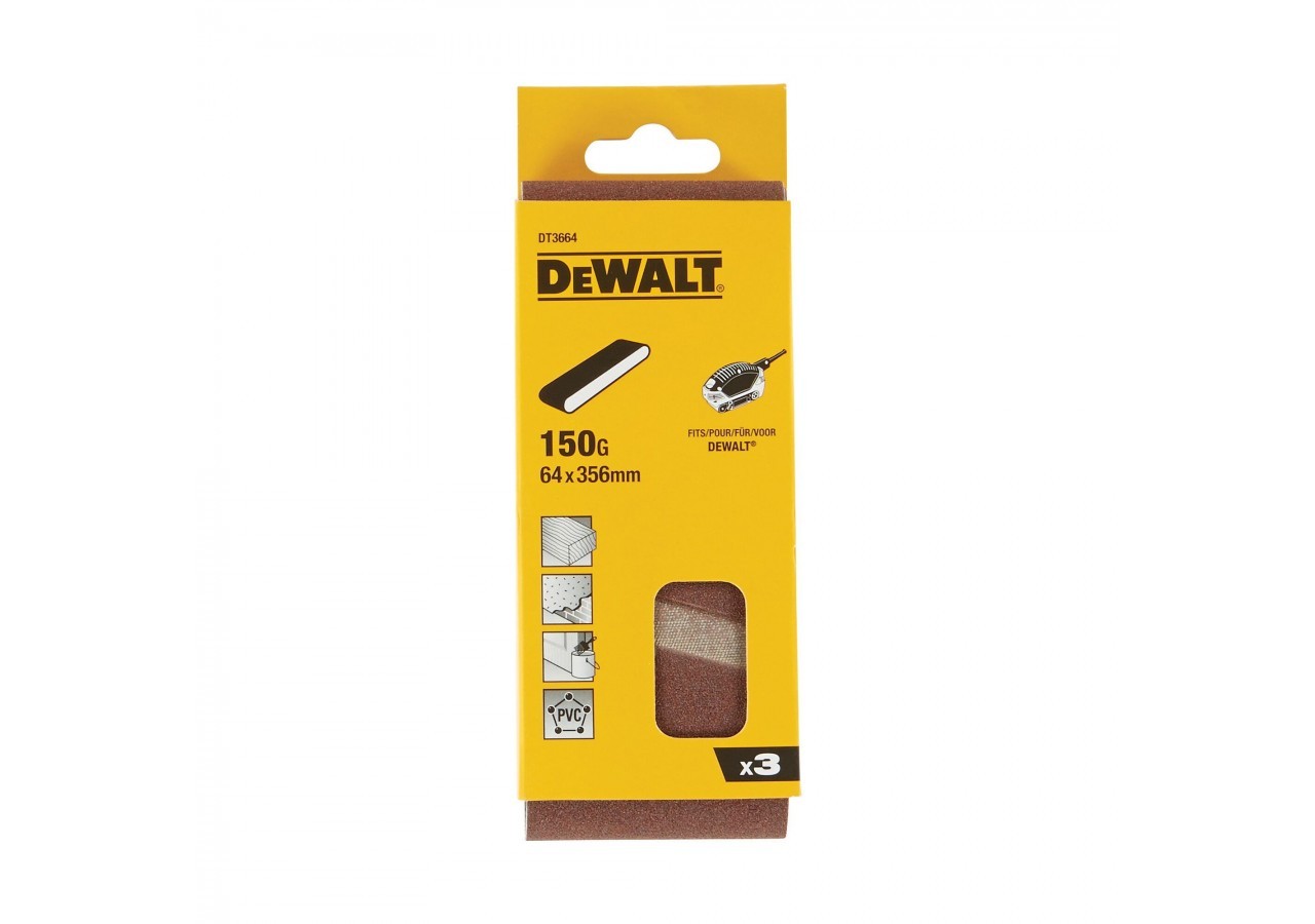 Abrasif pour ponceuses a bande compacte grain 150 64x356mm - DT3664-QZ - Dewalt