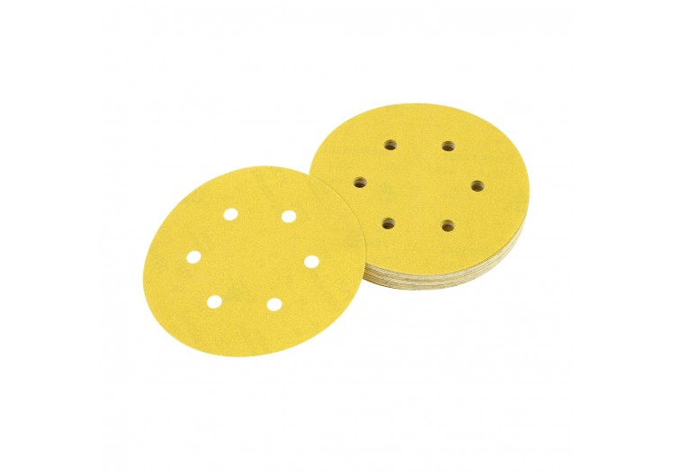 Disque abrasif velcro pour ponceuses excentriques grain 60 - 6 perforations ø 150mm - DT3122-QZ - Dewalt