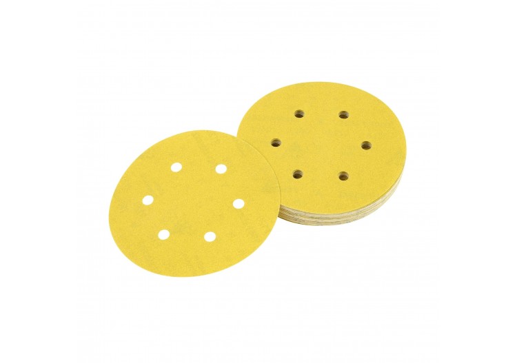 Disque abrasif velcro pour ponceuses excentriques grain 80 - 6 perforations ø 150mm - DT3123-QZ - Dewalt