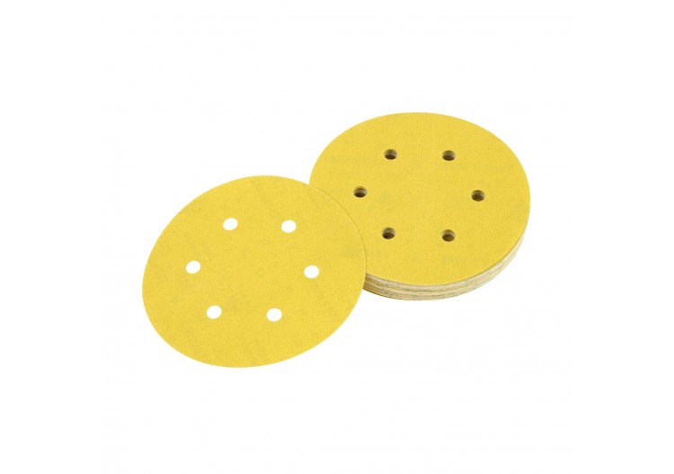 Disque abrasif velcro pour ponceuses excentriques grain 180 - 6 perforations ø 150mm - DT3126-QZ - Dewalt