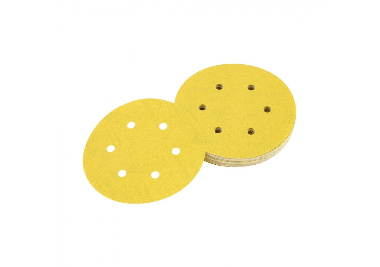 Disque abrasif velcro pour ponceuses excentriques grain 320 - 6 perforations ø 150mm - DT3128-QZ - Dewalt