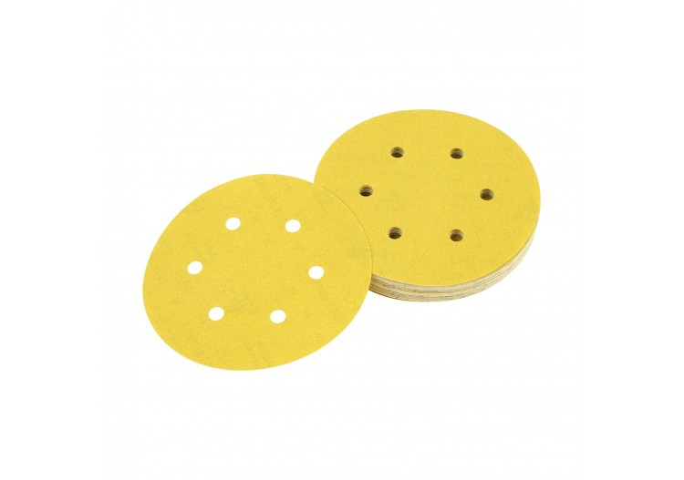 Disque abrasif velcro pour ponceuses excentriques grain 120 - 6 perforations ø 150mm - DT3135-QZ - Dewalt