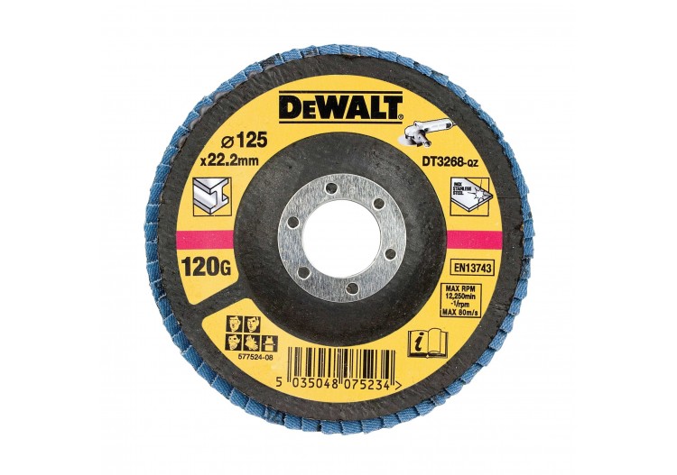 Disque A Lamelles Type 29 - Grain 120 Ø 125mm - DT3268-QZ - Dewalt
