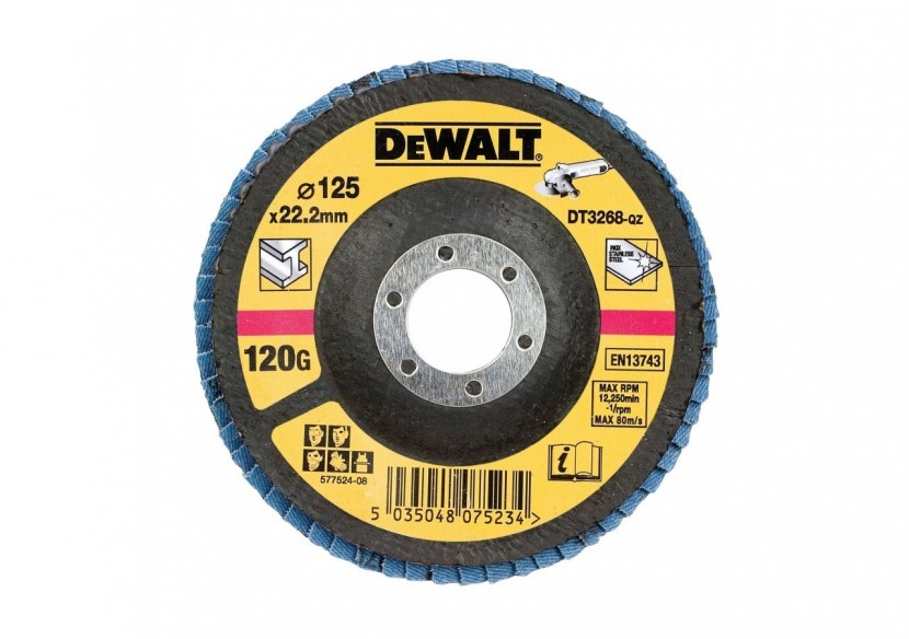 Disque A Lamelles Type 29 - Grain 120 Ø 125mm - DT3268-QZ - Dewalt Disque A Lamelles Type 29 - Grain 120 Ø 125mm - DT3268-QZ - Dewalt